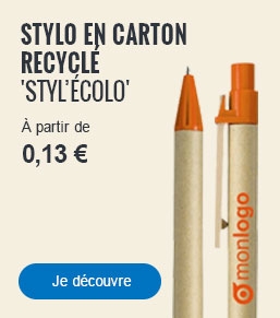 STYLO PUBLICITAIRE EN CARTON RECYCLE 'STYL'ECOLO' - objetrama