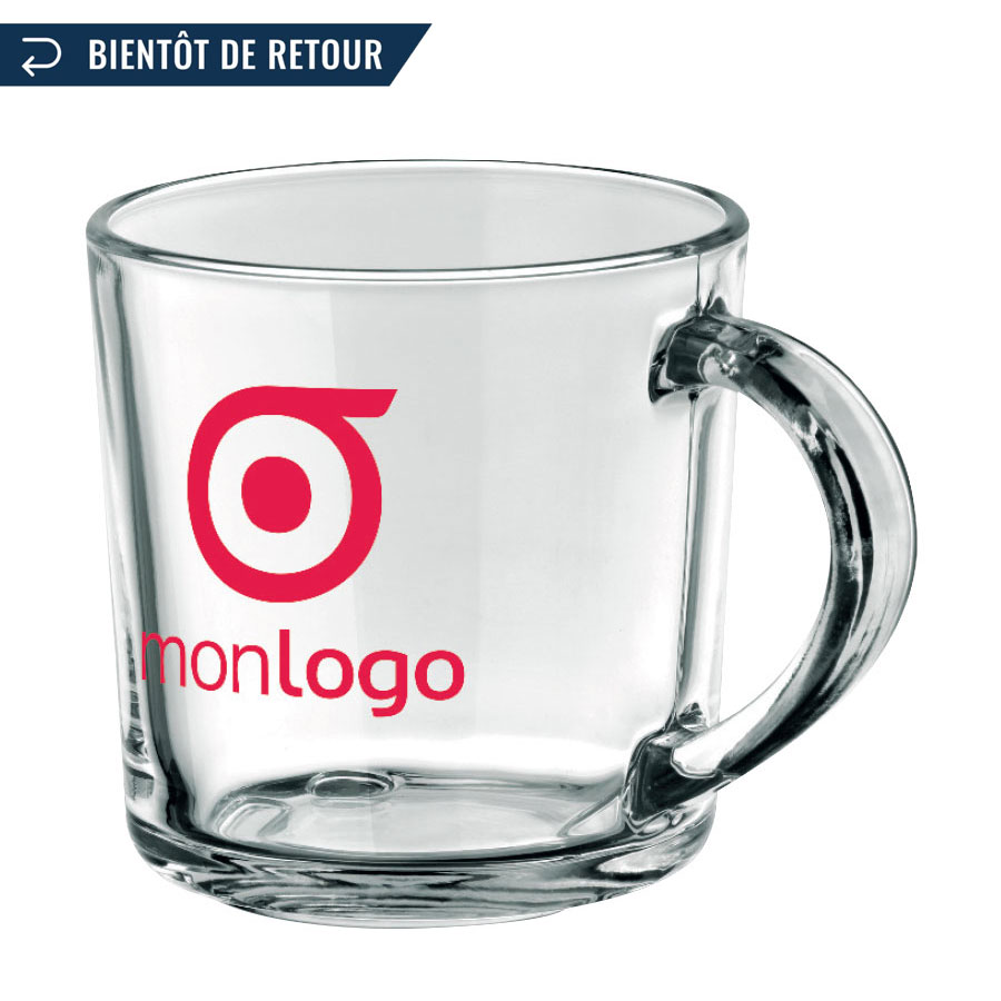 MUG EN VERRE PUBLICITAIRE 'SOFFY' TRANSPARENT