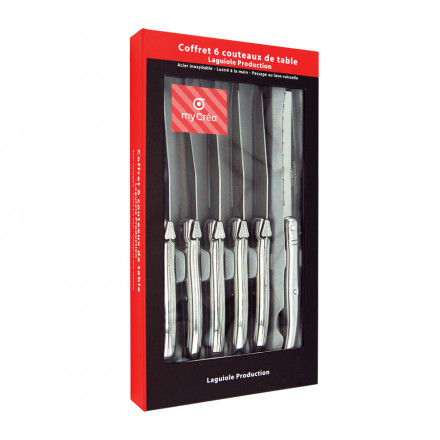 COFFRET PUBLICITAIRE DE 6 COUTEAUX EN MÉTAL LAGUIOLE® 'TARTAS'