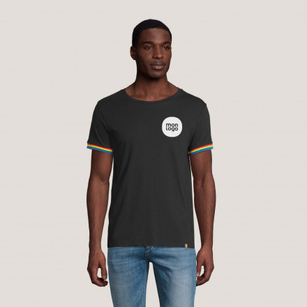 TEE SHIRT PUBLICITAIRE HOMME 'RAINBOW' COULEURS