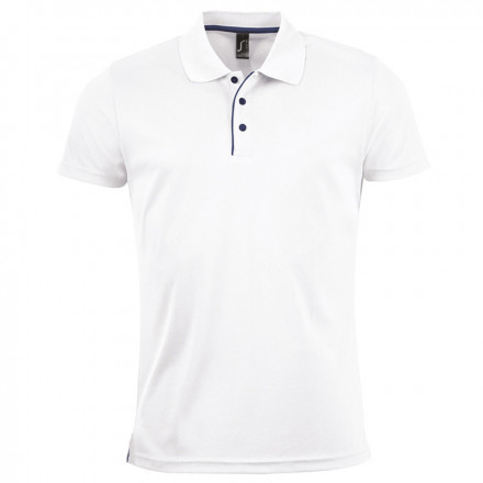 POLO RESPIRANT HOMME 'PERFORMER' 180 GR/M² - blanc