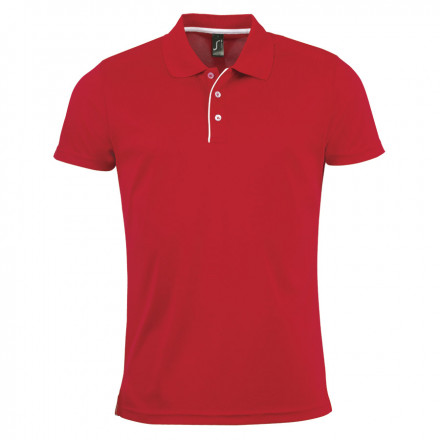 POLO RESPIRANT HOMME 'PERFORMER' 180 GR/M² - rouge