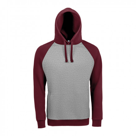 SWEAT-SHIRT MIXTE BICOLORE A PERSONNALISER 'SEATTLE' - gris/bordeaux