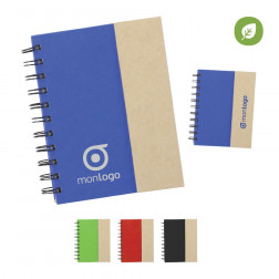 BLOC-NOTES À SPIRALES AVEC STYLO ET MÉMOS 'NOAH'