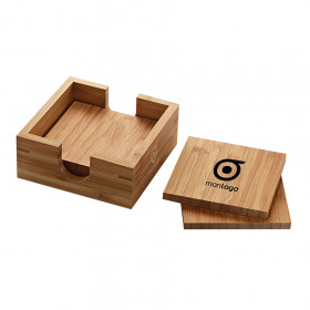 SET DE 4 SOUS-VERRES EN BAMBOU PERSONNALISABLE 'SIPI'